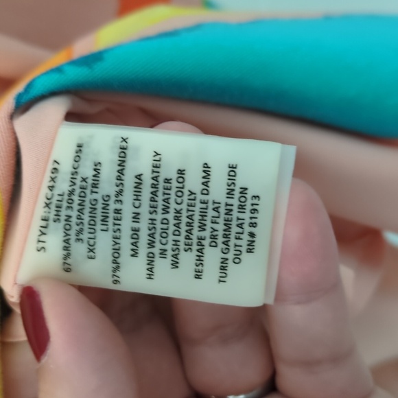 Anthropology Tracy Reece Watercolor Fit Flare Colorful V Neck Sleeveless Dress - Picture 6 of 7